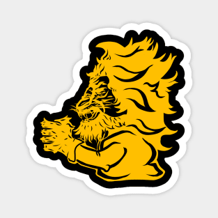 javier milei represented as a LION YELLOW VERSION Magnet