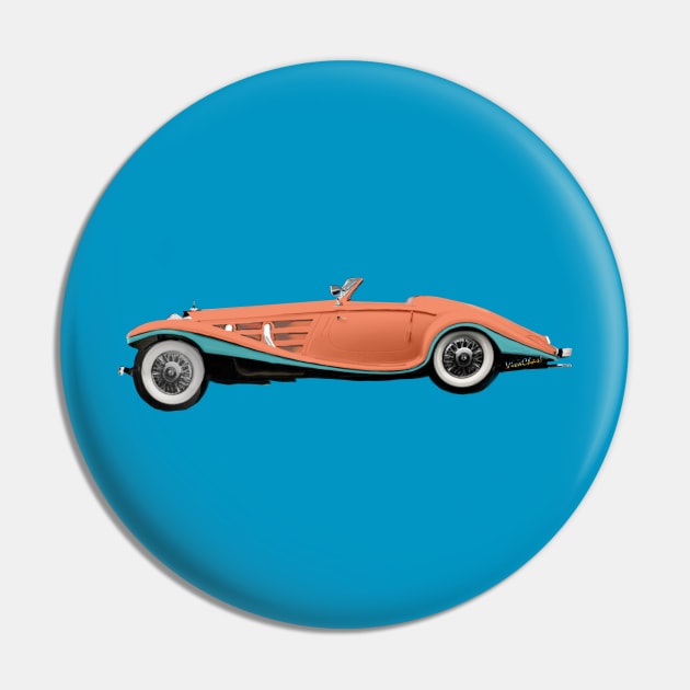 Vintage Convertible Classic Retro Pin by vivachas