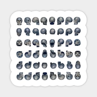 Skull Army Blue (White Background) Magnet