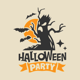 Halloween Party Spooky Tree Bats T-Shirt