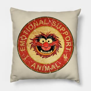 Vintage Emotional Support Animal Red Pillow