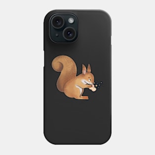 squirrel eating  peanuts design - cute Phone Case