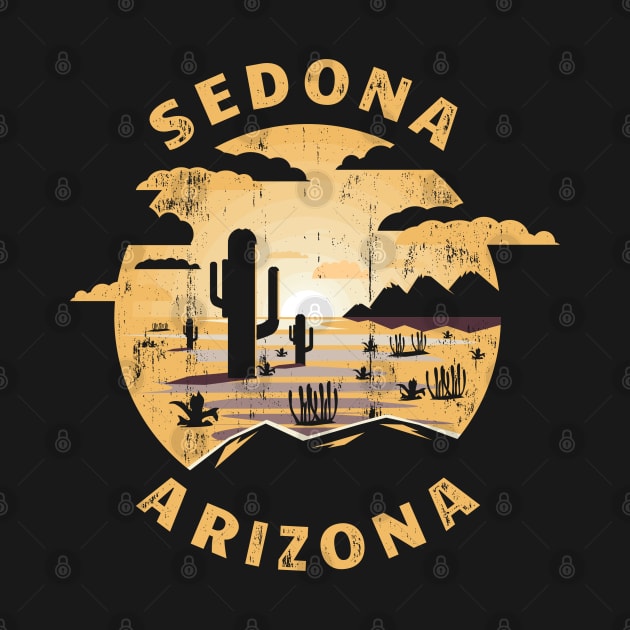 Sedona Arizona Desert Illustration Vintage Souvenir Gift by grendelfly73