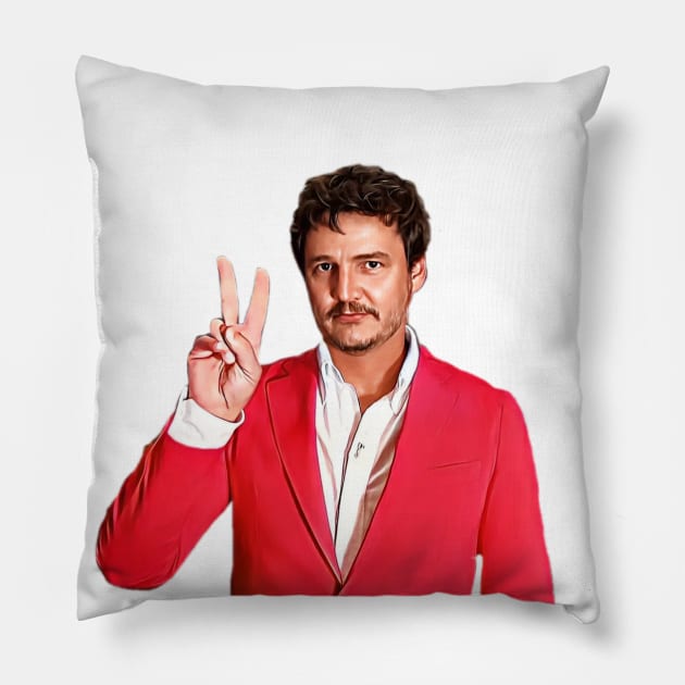 Peace Pedro Pascal Pillow by Live Together