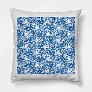 Jungle flowers - blue Pillow