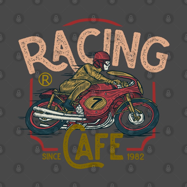 Racing cafe vintage motorcycle badge by SpaceWiz95