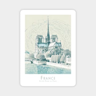 Serene Notre-Dame de Paris France Illustration Magnet