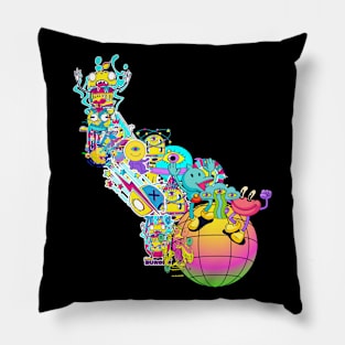 Strange Art Series Art 11 Retro Spacenuts Pillow