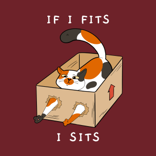 if i fits i sits, funny cat design T-Shirt