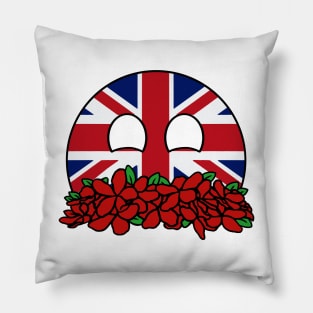 countryballs united kingdom play flowers Pillow