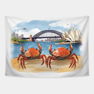 Crabs on Summer in Australia Tapestry