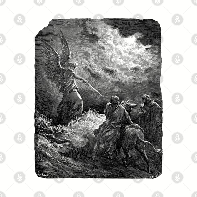 The Angel Appearing to Balaam - Gustave Doré, La Grande Bible de Tours, Aesthetic, Gothic, Metal by SpaceDogLaika
