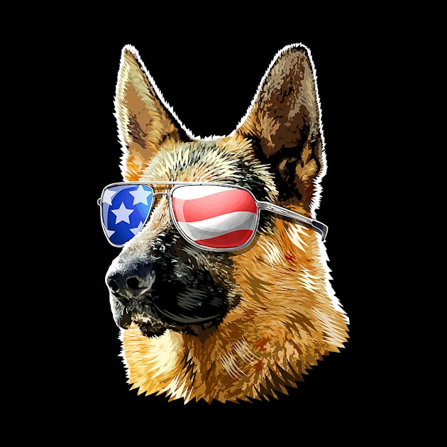 Patriotic German Shepherd American Flag Sunglasses by EmilyCharlotty