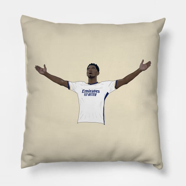 Jude Bellingham El Classico Goal Celebration Hala Madrid Pillow by Hevding