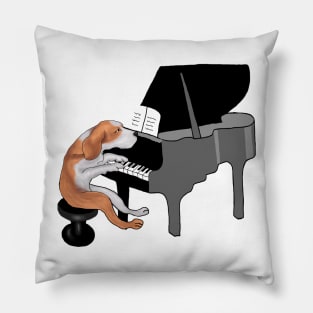 Dog Playing Piano Pillow