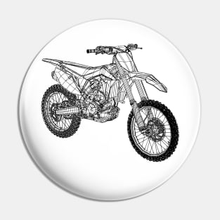 CRF250R Motorcycles Blueprint Sketch Art Pin