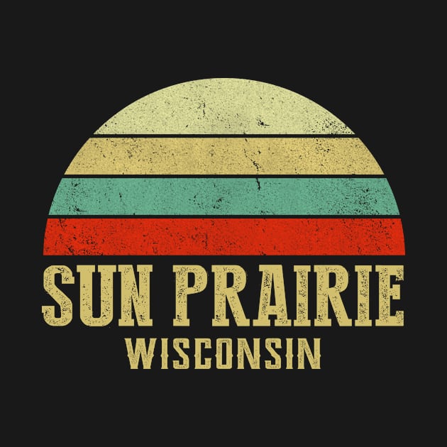 Sun Prairie Wisconsin Vintage Retro Sunset by Curry G