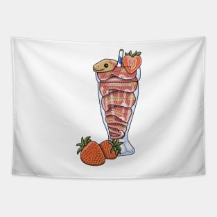 Strawberry smoothie snake Tapestry