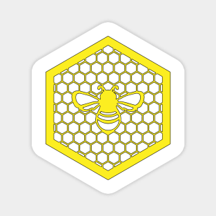 Honey bee Honey comb with outline Magnet