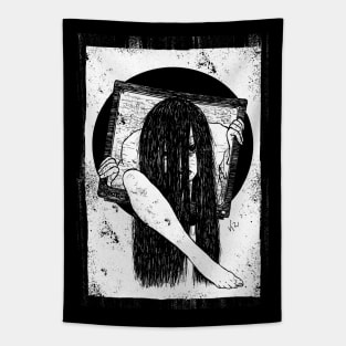 TV Set SADAKO (white print) Tapestry