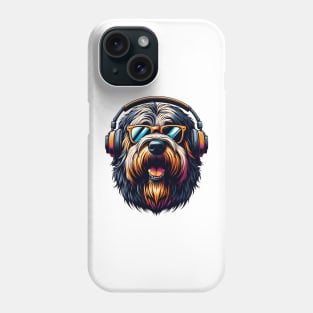 Briard as Smiling DJ in Bold Japanese Art Style Phone Case