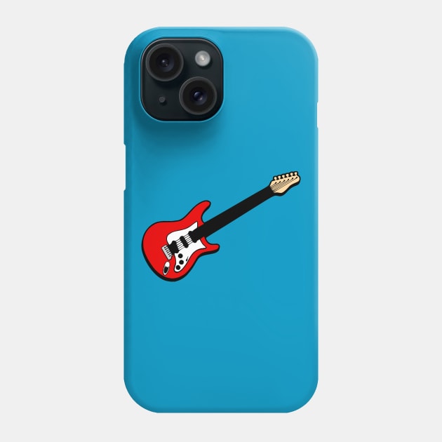 Red Electric Guitar Phone Case by KayBee Gift Shop