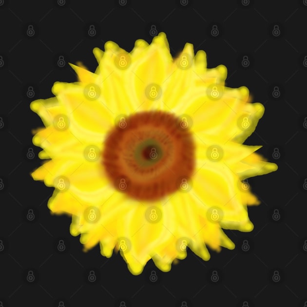 Sunny Side Sunflower (Black Background) by Art By LM Designs 