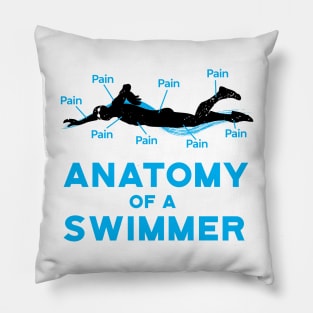 Anatomy Of A Swimmer Swimming Fan Pillow