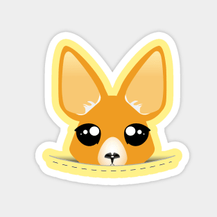 Cute Chibi Kangaroo popping out of Pocket - Vetor Design Pet Art Magnet