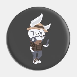 Hipster Bunny Pin