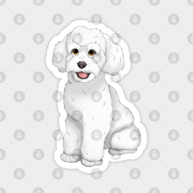 White Toy Poodle Dog Magnet by millersye