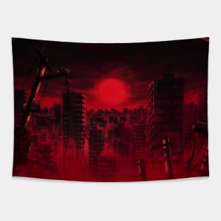 Dystopian Future Anime Poster Tapestry