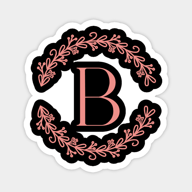 Pink Monogram- Letter B Magnet by RosegoldDreams