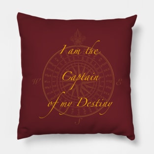 Captain of My Destiny Nautical Compass Design Pillow