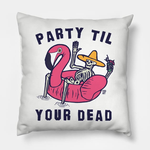 party til dead Pillow by toddgoldmanart