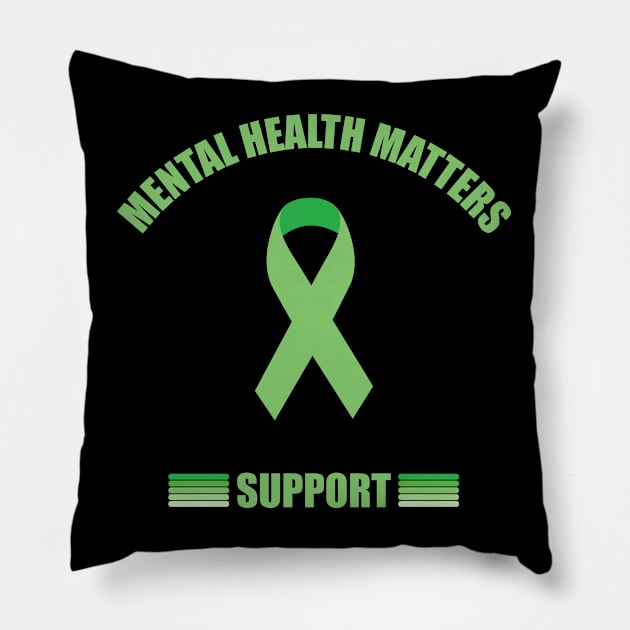 Mental Health Support, Mental Health Matters, warrios Pillow by mosheartstore