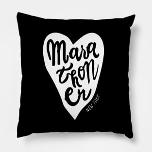 New York Marathoner Heart Handlettered Marathon Pillow