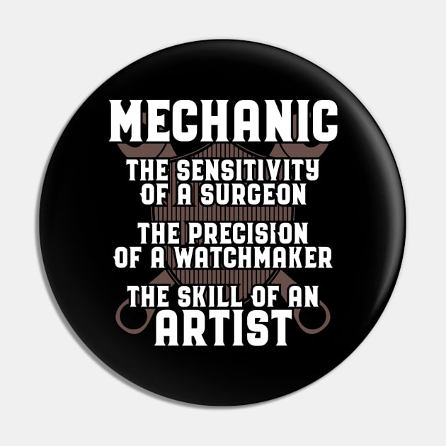 Mechanic/Craftsman/Artist/Precision/Gift/Present Pin by Krautshirts