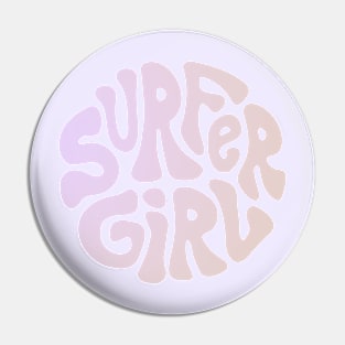Surfer Girl Retro Logo Pin