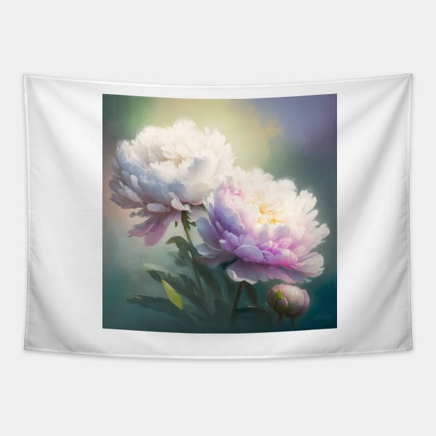 Dreamy peonies Tapestry by hamptonstyle