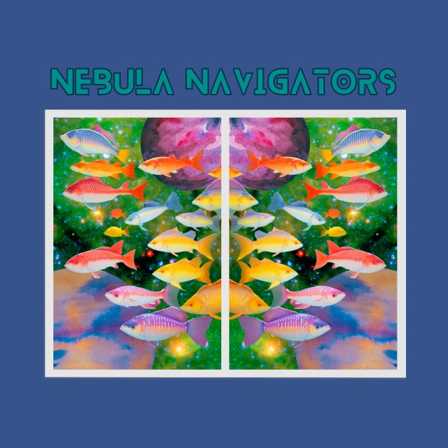 Nebula Navigators: Celestial Reflections of a Cosmic Fish School by Nebula Nexus