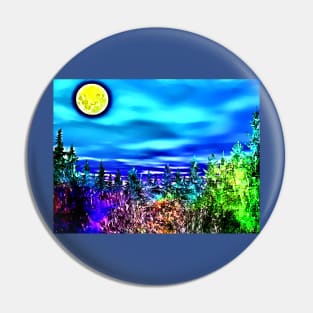 Full Moon over Forest Pin
