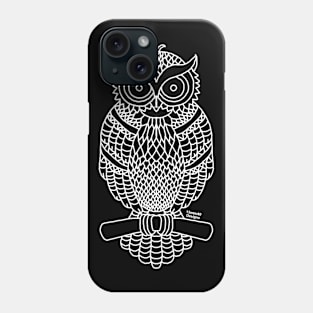 Owl Outline (white) Phone Case