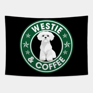 Westie And Coffee Tapestry