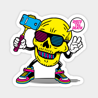 Skull Disco Till Death Selfie Magnet