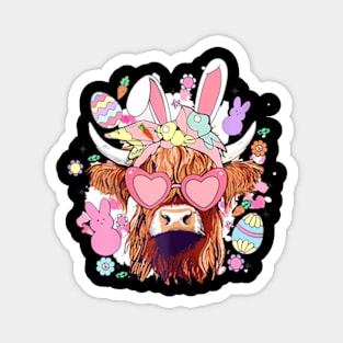 Highland Cow Farm Easter Heifer Easter Day Bunny Magnet