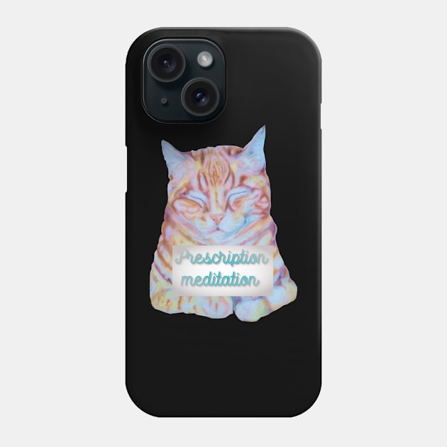 meditating cat Phone Case by candimoonart