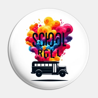 Silhouette Of A School Bus, School Roll Pin