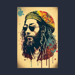 rasta peace hippie bob marley T-Shirt