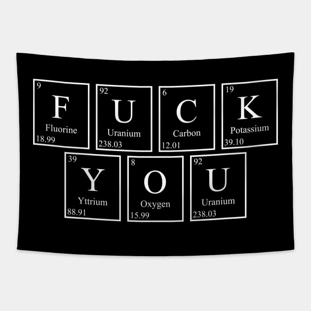 FUCK YOU - Periodic Table Tapestry by GeekandNerdyStuff